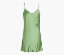 The Lyon washed-silk mini slip dress - Green