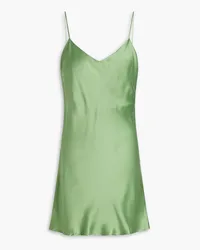 ASCENO The Lyon washed-silk mini slip dress - Green Green