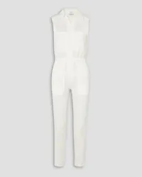 Rivet Utility Boss frayed cotton-twill jumpsuit - White White