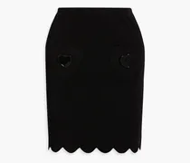 Scalloped jersey mini skirt - Black