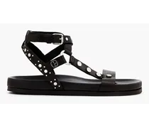 Studded leather sandals - Black