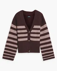 NAADAM Striped ribbed cashmere cardigan - Brown Brown