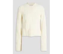 Dian flocked wool sweater - White