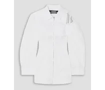 Galliga cutout cotton-blend poplin mini shirt dress - White