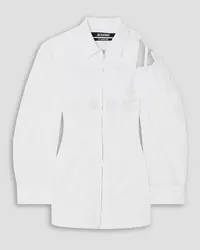 Jacquemus Galliga cutout cotton-blend poplin mini shirt dress - White White