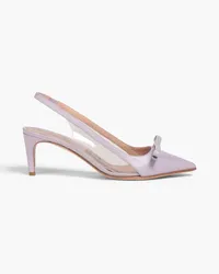 RED Valentino PVC-trimmed leather slingback pumps - Purple Purple