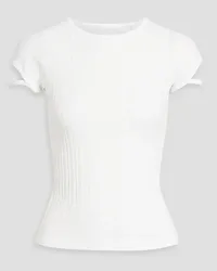 Helmut Lang Ribbed cotton-jersey top - White White