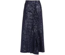 Lowit ruffled sequined tulle midi skirt - Blue