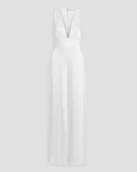 Alice + Olivia Alice Olivia - Myrtle pleated wide-leg satin jumpsuit - White White