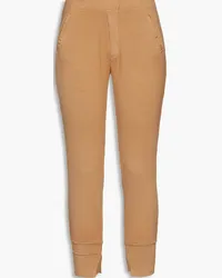 Enza Costa Cropped ribbed jersey tapered pants - Brown Brown