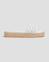 Gianvito Rossi Marbella braided leather slides - White White