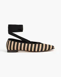 Alex Mill Juliet striped jute ballet flats - Black Black