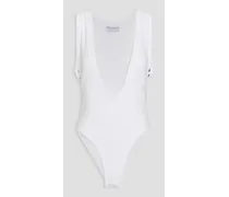 Ribbed cotton-jersey bodysuit - White