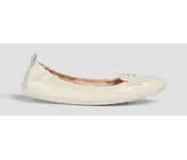 Patent-leather ballet flats - White