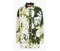 Lisitea floral-print cotton shirt - Green