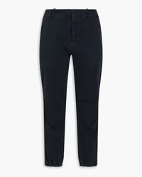 Nili Lotan Cropped stretch-cotton twill tapered pants - Blue Blue