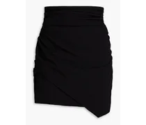 Lannie wrap-effect draped crepe mini skirt - Black