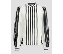 Striped modal and silk-blend shirt - Black