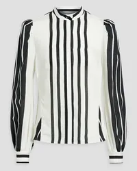 Oscar de la Renta Striped modal and silk-blend shirt - Black Black