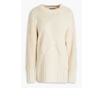 Argyle cotton sweater - White