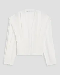 IRO Elea organza-trimmed crepe blouse - White White