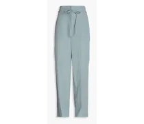 Crinkled TENCEL™-blend wide-leg pants - Blue