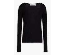 Lenno ribbed merino wool sweater - Black