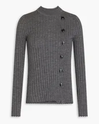 Loulou Studio Matai button-detailed ribbed wool-blend sweater - Gray Gray