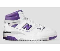 New Balance 650 perforated leather and mesh high-top sneakers - White White