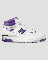 New Balance 650 perforated leather and mesh high-top sneakers - White White