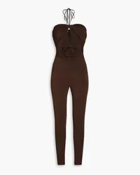 Magda Butrym Ruched jersey halterneck mini dress - Brown Brown