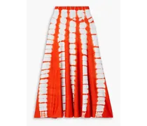 Tie-dyed stretch-knit midi skirt - Orange