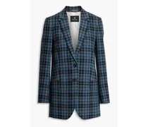 Checked tweed blazer - Blue