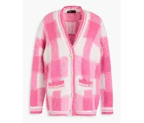 Checked jacquard-knit cardigan - Pink