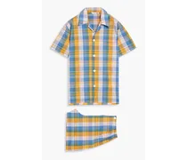 Kelburn checked cotton-poplin pajama set - Yellow