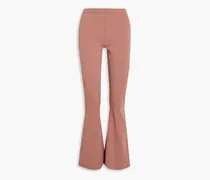 Paneled stretch-knit flared pants - Pink