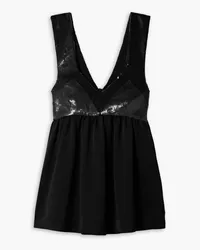 Proenza Schouler Sequined hammered-crepe tank - Black Black