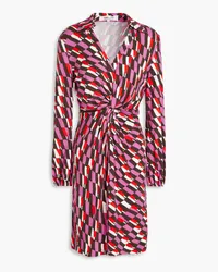 Diane von Furstenberg Chuck twisted printed jersey mini dress - Pink Pink