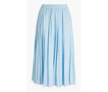 Nanao pleated silk-crepe de chine midi skirt - Blue
