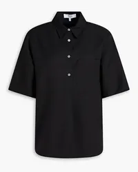 Theory Wool-blend twill polo shirt - Black Black