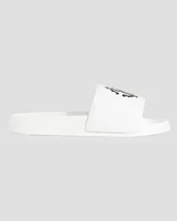 Roberto Cavalli Printed embossed rubber slides - White White