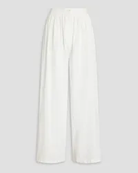 Missing You Already Gathered cotton wide-leg pants - White White