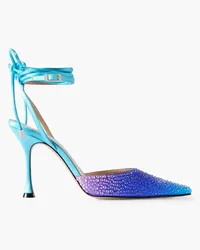 Mach & Mach Crystal-embellished ombré satin pumps - Blue Blue