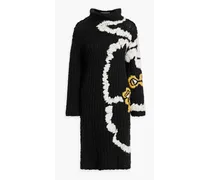 Oversized embroidered alpaca-blend turtleneck sweater - Black