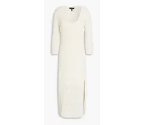 Renee crochet-knit cotton-blend midi dress - White