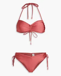 Zimmermann Ruched hatlterneck bikini - Pink Pink