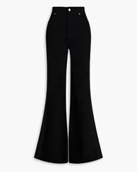 Zimmermann Satin-trimmed high-rise flared jeans - Black Black