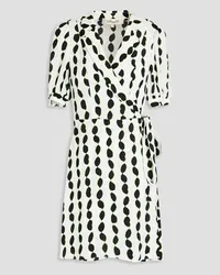 Diane von Furstenberg Gemita printed crepe mini wrap dress - White White