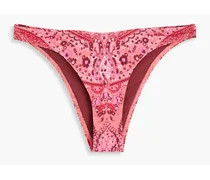 Paisley-print low-rise bikini briefs - Pink