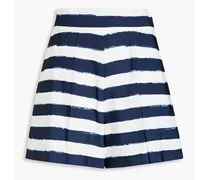 Striped faille shorts - Blue